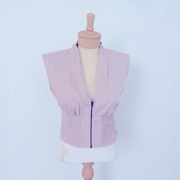 Anthropologie Maeve Blush Sleeveless Zip-Front Top - Picture 2 of 5